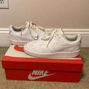 Nike white court vision low